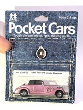 Tomy Pocket Cars 1937 Packard Coupe Roadster 179-F52 Tomica Custom Painted Pink picture