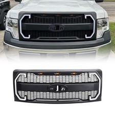 For 09-14 Ford F150 Raptor Style Grille w/DRL & Turn Signal Lamps & Badge Hole picture