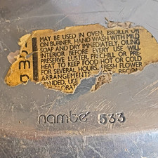 Nambe 535 Vintage Aluminum Round Casserole w/ Lid 1 3/4 qt 9in Oven Safe picture