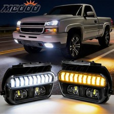 LED Fog Light +DRL For 2003-05 06 07 Chevy Silverado Avalanche Front Bumper Lamp picture