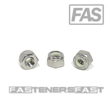 (100) 1/4-20 Stainless Steel Nylon Insert Lock Nuts -Locking Hex Nuts 1/4-20 picture