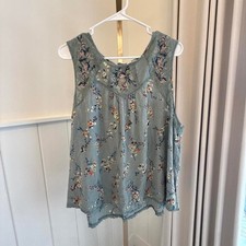Blue floral blouse with small floral print picture