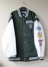 New NFL Oakland Raiders 3X Champions insulated cotton embroidery jacket men 3XL picture