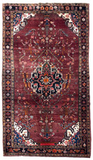 Vintage Nahavand Tribal Geometric Hand Knotted Wool Rug 5x11 Red Oriental Area picture