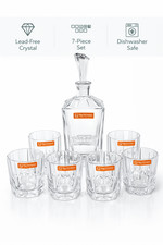 Nachtmann Aspen 7-Piece Whisky Decanter & Tumbler Set Lead-Free Crystal, 6 Glass picture
