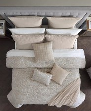 HALLMART COLLECTIBLES YOVANA 14 PC QUEEN COMFORTER SET FLORAL JACQUARD BEIGE picture