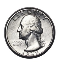 1932-D Washington Quarter, Rare Key Date, Series Low Mintage, 90% Silver AU picture