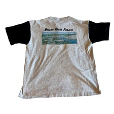 Vintage Oregon Arena Project Henley Shirt Gray Black Cotton Large USA Made picture