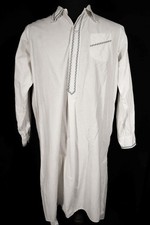 Vintage 1940-1950's French White Cotton Night Shirt Size Medium Excellent Cond picture