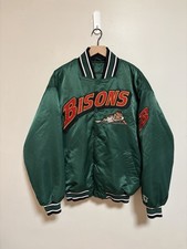Vintage 90s Buffalo Bisons Sliding Bison Starter Satin Bomber Jacket Size XL picture