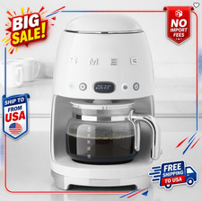 SMEG Drip Coffee Maker, 10-cup Glossy White NEW picture