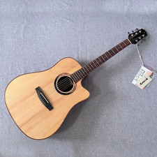 Dreadnought Cutaway Acoustic Electric Guitar Solid Spruce Top Natural picture
