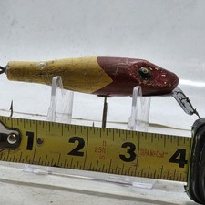 NICE VINTAGE SOUTH BEND PIKE ORENO WOOD LURE 3/2/22  RW  3-3/8