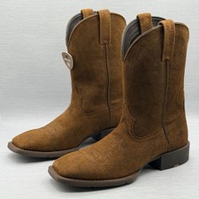 Ariat Men's 10.5 Brown Suede Cowboy Boots Square Toe Sport Big Country Roughout picture