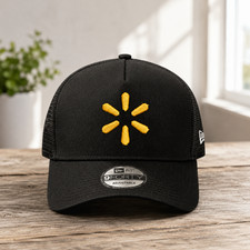Walmart Spark Logo Black Trucker Mesh Snapback Adjustable Embroidered Hat picture