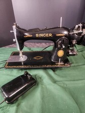 Vintage Singer Sewing Machine 15-91 1953 Al489570 Tested With Foot Pedal picture