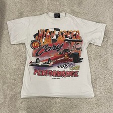 Vintage 1994 McDonald's Cory Mac Top Fuel Dragster Tee White Men's S NHRA Racing picture