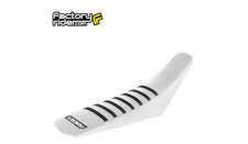 2006 2007 2008 2009 YAMAHA YZF 250  450 Gripper Seat Cover  White/Black RIBS #82 picture