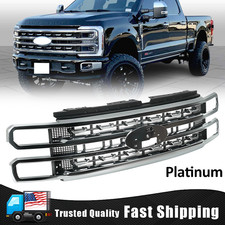 Fits 2023-2025 Ford F-250 F-350 Super Duty Platinum Chrome Front Bumper Grille picture