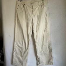 American Eagle Stovepipe Cream Off White Straight Leg Jeans Womens 18 Long picture