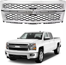 For 2014 2015 Chevrolet Silverado 1500 Front Bumper Upper Grille Grill Chrome picture