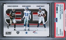 CHARLES WOODSON DEION SANDERS CHAMP BAILEY 2021 Panini 3D #3D5 3HOFs PSA 10🏈🏆 picture