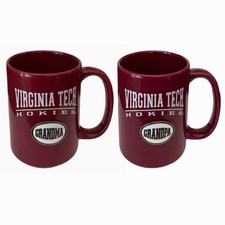 Virginia Tech Hokies Grandpa & Grandma Ceramic Mugs VT Coffee Cup - Set of 2 picture