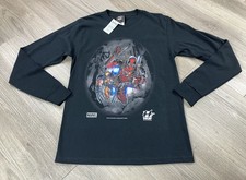 HUF x Marvel Deadpool Wolverine Long Sleeve Shirt Black Size S NWT Comic picture