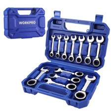WORKPRO 12-Piece Stubby Ratcheting Combination Wrench Set Metric 8-19mm 72-Tooth picture