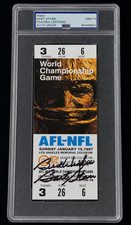 Signed Bart Starr Super Bowl I 1 Ticket Print Autographed 1st SB MVP Auto PSA picture