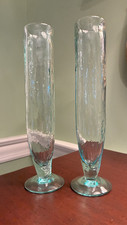 Kalalou Champagne Recycled Glass Set of 2 Aqua Green 10 Inches picture
