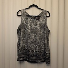 Dana Buchman black-and-white paisley sleeveless blouse lightweight picture