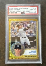 2018 Topps Silver Pack 1983 Chrome PROMO GOLD Ref. Clint Frazier PSA 10 GM /50 picture