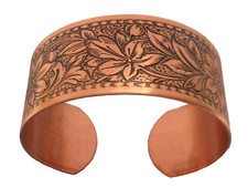 NEW PURE Copper Daisy design Adjustable Cuff Bracelet Arthritis Relief Folklore picture