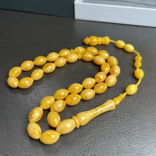 Antiq Pressed Amber Style Misbaha Tasbih 22.5g | 8x12mm | 33 beads picture