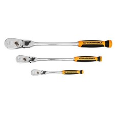GEARWRENCH 3-Pc 90-Tooth Locking Flex Head Ratchet Set 1/4 3/8 1/2 Drive 81298T picture