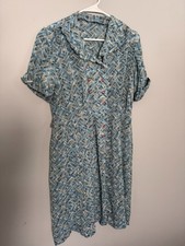 Vintage 50s AS-IS Abstract Geometric Print Sheath Dress Double Breasted picture