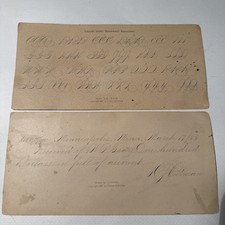 Antique Spencerian Calligraphy Penmanship Exercise Cards 1887 Putman picture