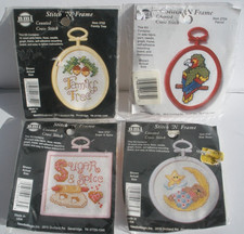 4  NMI Stitch 'N Frame Cross Stitch Parrot Bear Moon Sugar Spice Family Tree Lot picture