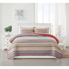 Oceanfront Resort 2pc Twin Naples Yarn Dye Striped Quilt Set picture