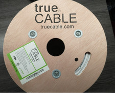trueCABLE Cat6 Outdoor CMX White – 430+ ft – Solid Copper UV‑Rated Bulk Ethernet picture