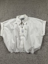 NWT KBB by KAHLANA Women 'The Cropped Bubble Shirt' - White XS Oversized picture