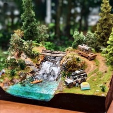 1/64 Off-Road Scene Grass River Diorama Simulation Mini Diorama Desktop Decor picture