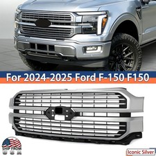 Iconic Silver Front Bumper Grille For 2024-2025 Ford F150 F-150 Platinum Larait picture