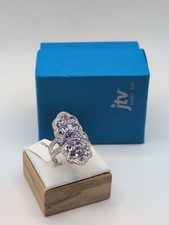 Stunning DK 925 3.24CTW Tanzanite/1 CTW Zircon Accented Statement Ring Size 9 picture