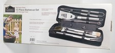 Gourmet Traditions 12 Piece Barbecue Set In Canvas Handled Black Case OPEN BOX picture