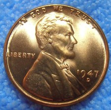 1947 D Lincoln Cent - BU Wheat Penny picture