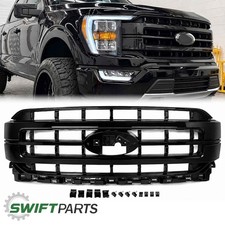 Gloss Black For 2021-2023 Ford F-150 F150 Lariat Front Bumper Grille Upper Grill picture