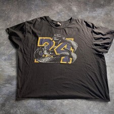 Delta Ringspun Kobe Bryant Lakers Black Snake 24 Graphic T-Shirt Faded Mens Tee picture