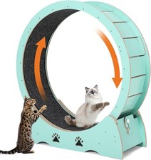 Cat Exercise Wheel Wooden Cat Running Treadmill with Carpeted Runway for Indoor picture